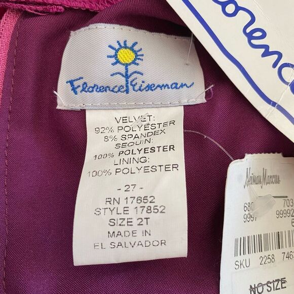 Florence Eiseman Pink Sequin and Velvet Dress Girls 2T - Picture 4 of 6